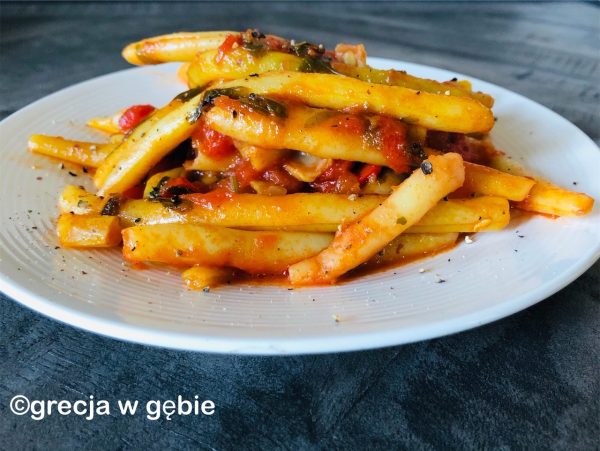 fasolka szparagowa po grecku w pomidorach i w oliwieOliwowo