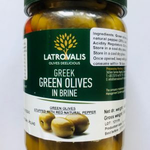 zielone oliwki nadziewane łagodnąpapryką OLIWOWO
